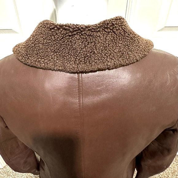 LEATHER NATURAL REFLECTIONS RICH Brown genuine Jacket Ladies size medium zipper - Picture 14 of 15